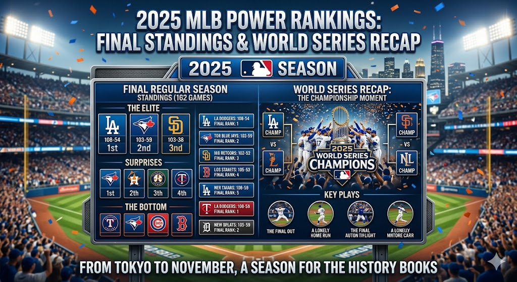 MLB Power Rankings 2025: Final Standings and World Series Recap