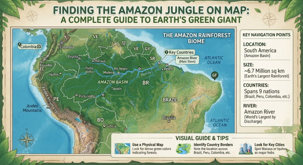 Amazon Jungle on Map